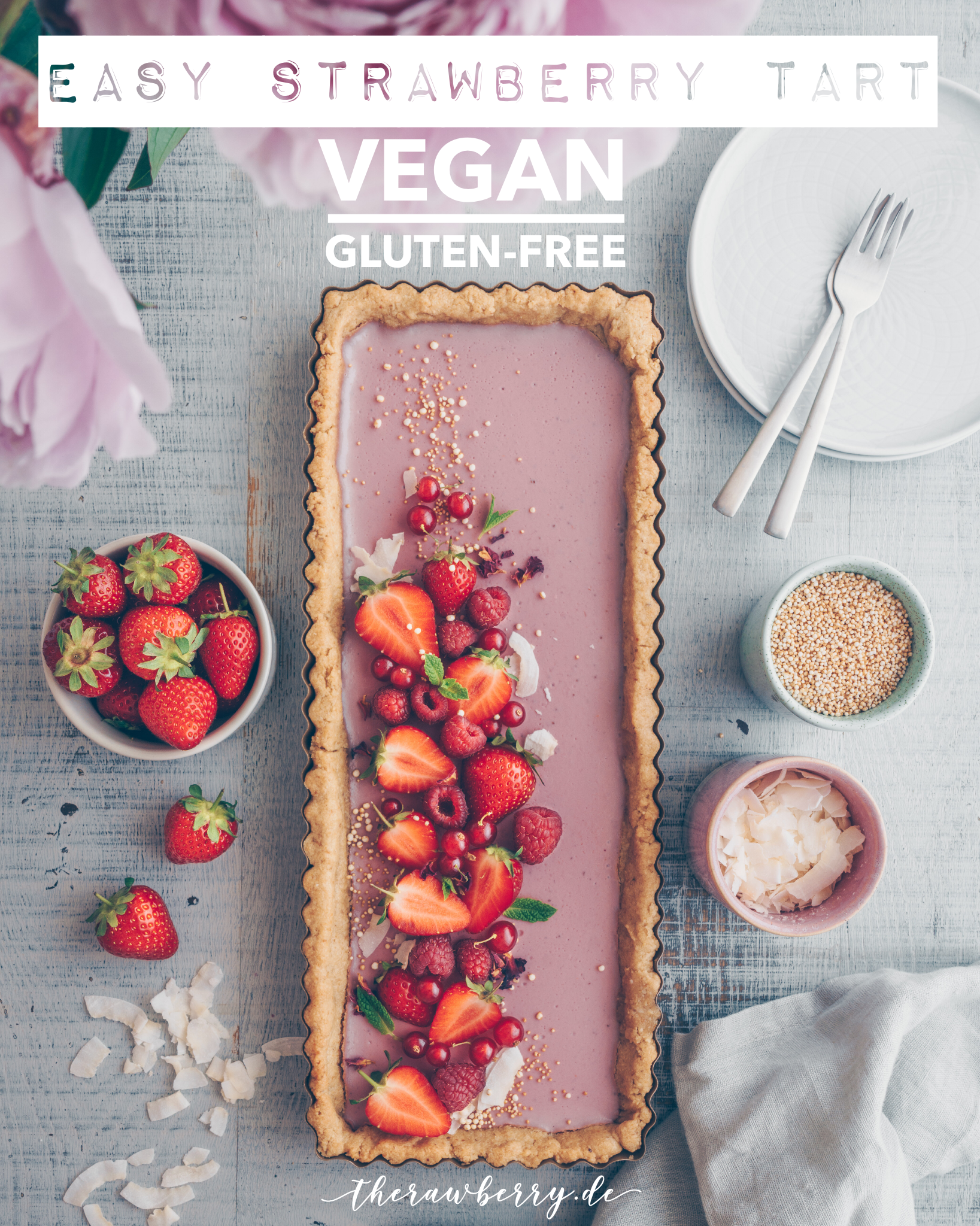 vegan, strawberry, tarte, healthy, vegan, tart, glutenfree, glutenfrei, gesund, lecker, delicious, berries, beeren, therawberry, diet, abnehmen, dessert, Nachtisch, backen, baking