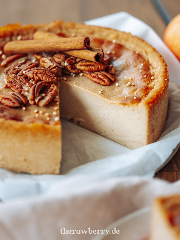 einfach, easy, recipe, Rezept, kuchen, cake, cheescake, Käsekuchen, cinnamon, zit, apple, apfel, fall, autumn, Herbst, vegan, glutenfree, glutenfrei, Marie Dorfschmidt, therawberry, food, essen, dessert, nachtisch
